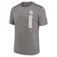 Men's Jordan Brand Heather Gray Oklahoma Sooners 2024 Sideline Velocity Performance  T-Shirt