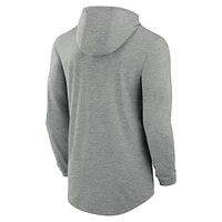 T-shirt à capuche et manches longues Jordan Brand Heather Grey Oklahoma Sooners Blitz Tri-Blend Performance pour homme
