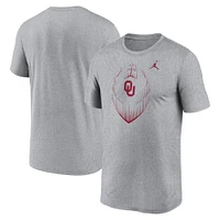 Men's Jordan Brand Heather Gray Oklahoma Sooners Primetime Legend Icon Performance T-Shirt