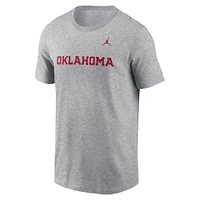 T-shirt Jordan Brand pour hommes, gris chiné, Oklahoma Sooners Primetime Wordmark