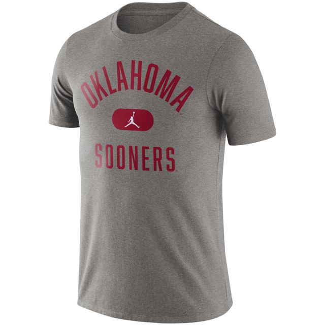 T-shirt Jordan Brand Oklahoma Sooners Team Arch gris chiné pour homme