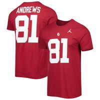 Men's Jordan Brand Mark Andrews Crimson Oklahoma Sooners Alumni Name & Number Team T-Shirt