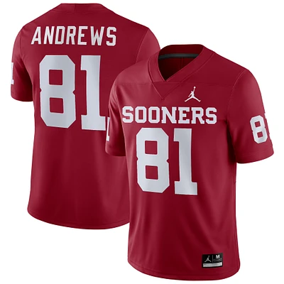 Maillot Jordan Brand Mark Andrews Crimson Oklahoma Sooners Player pour Homme