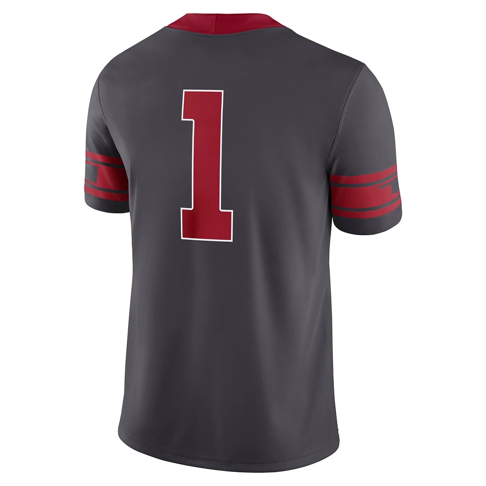 Maillot de jeu alternatif Jordan Brand #1 Anthracite Oklahoma Sooners pour homme