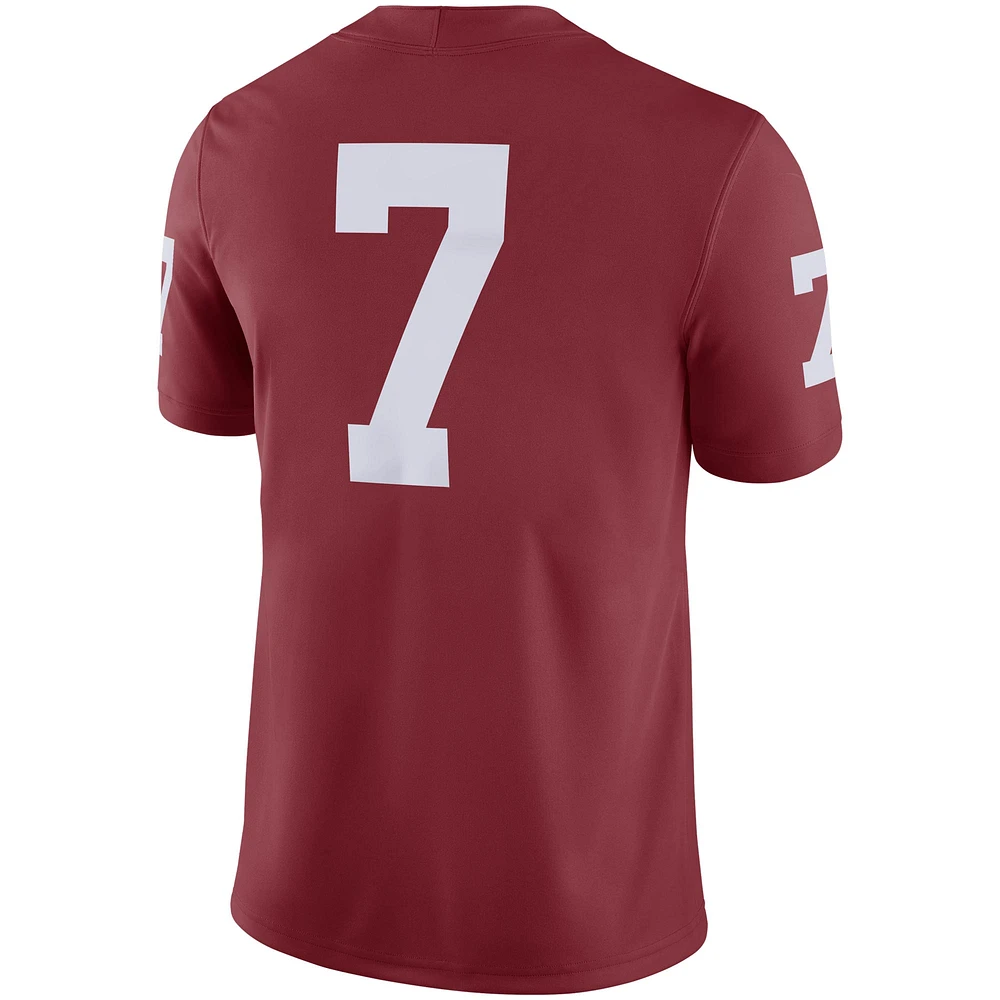 Men's Jordan Brand #7 Crimson Oklahoma Sooners Team Game Jersey