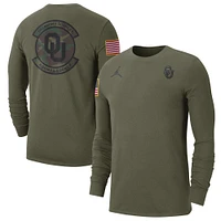 T-shirt à manches longues Jordan Brand Olive Oklahoma Sooners Military Pack pour hommes