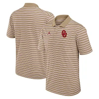 Men's Jordan Brand Tan/White Oklahoma Sooners Primetime Victory Striped Polo