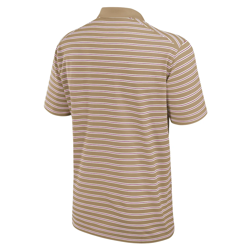 Men's Jordan Brand Tan/White Oklahoma Sooners Primetime Victory Striped Polo