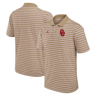 Men's Jordan Brand Tan/White Oklahoma Sooners Primetime Victory Striped Polo