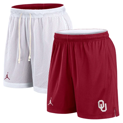 Short réversible Primetime pour homme Jordan Brand blanc/cramoisi Oklahoma Sooners