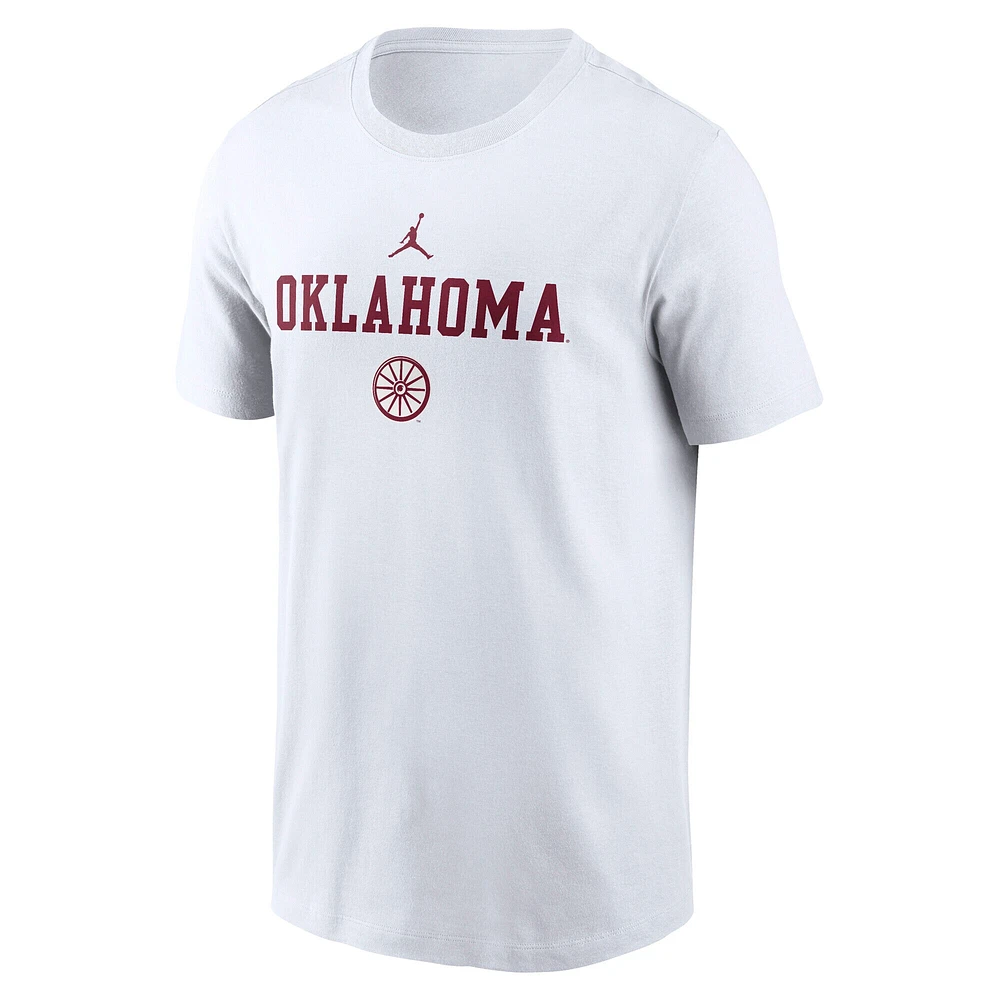 Men's Jordan Brand White Oklahoma Sooners 2-Hit Stacked T-Shirt