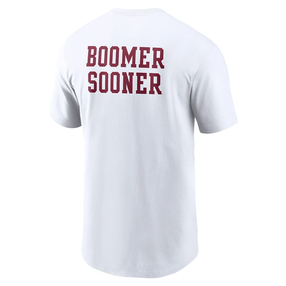 Men's Jordan Brand White Oklahoma Sooners 2-Hit Stacked T-Shirt