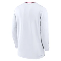 Men's Jordan Brand White Oklahoma Sooners 2024 Sideline Coach Performance Half-Zip Long Sleeve Top