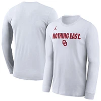 Men's Jordan Brand White Oklahoma Sooners 2025 On-Court Bench Long Sleeve T-Shirt