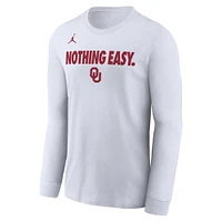 Men's Jordan Brand White Oklahoma Sooners 2025 On-Court Bench Long Sleeve T-Shirt