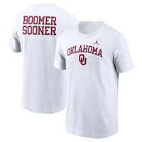 T-shirt Jordan Brand blanc Oklahoma Sooners Blitz 2-Hit pour hommes