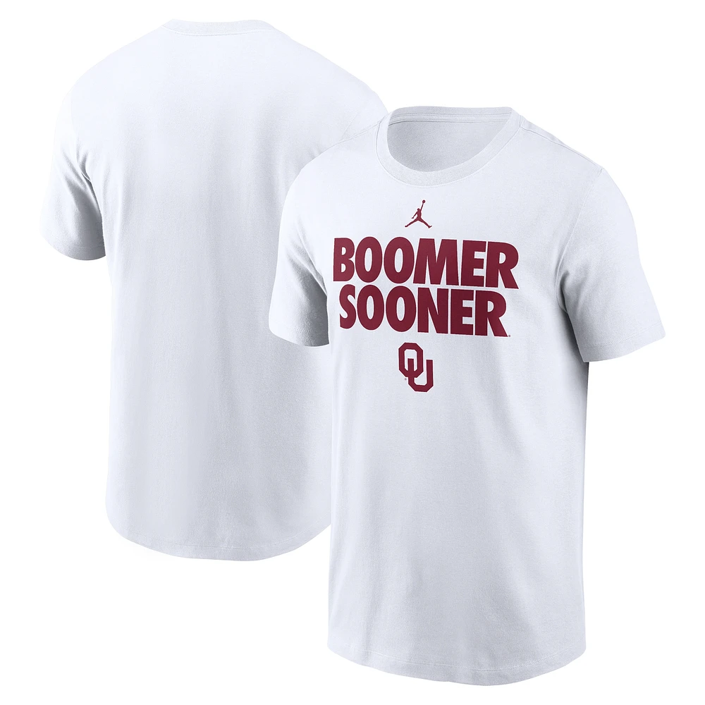 T-shirt Jordan Brand blanc Oklahoma Sooners Local Ultimate Chant pour hommes