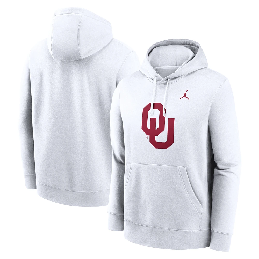 Men's Jordan Brand White Oklahoma Sooners Primetime Club Fleece Pullover Hoodie