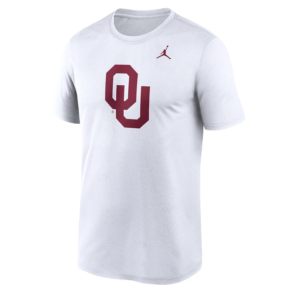 T-shirt Jordan Brand blanc avec logo Oklahoma Sooners Primetime Legend pour hommes