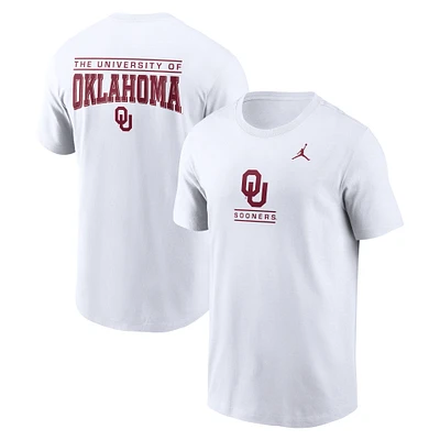 T-shirt Jordan Brand blanc pour homme des Oklahoma Sooners