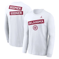 Men's Jordan Brand White Oklahoma Sooners Two-Hit Classic Location Long Sleeve T-Shirt
