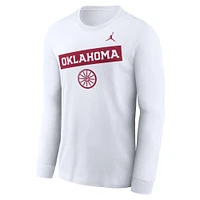 Men's Jordan Brand White Oklahoma Sooners Two-Hit Classic Location Long Sleeve T-Shirt