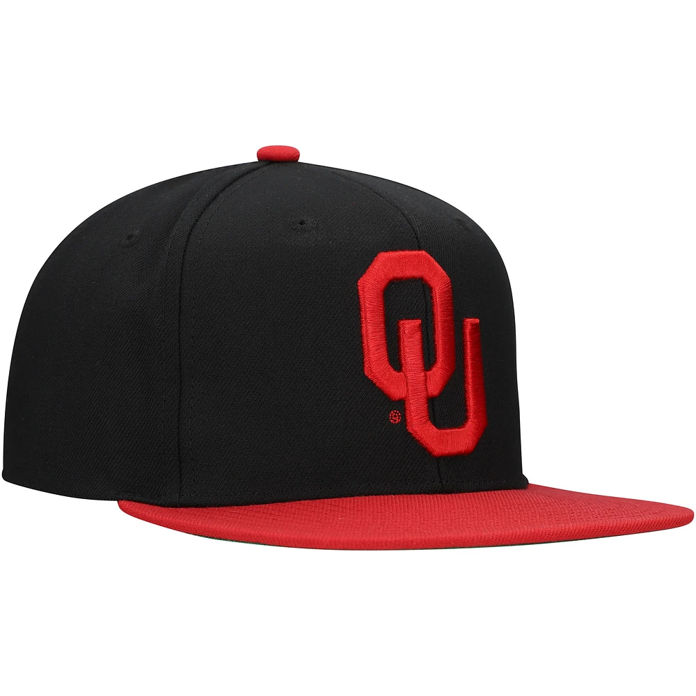 Men's Mitchell & Ness Black/Crimson Oklahoma Sooners 2-Tone 2.0 Snapback Hat