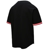 Men's Mitchell & Ness Black Oklahoma Sooners On The Clock Full-Button Fashion Jersey