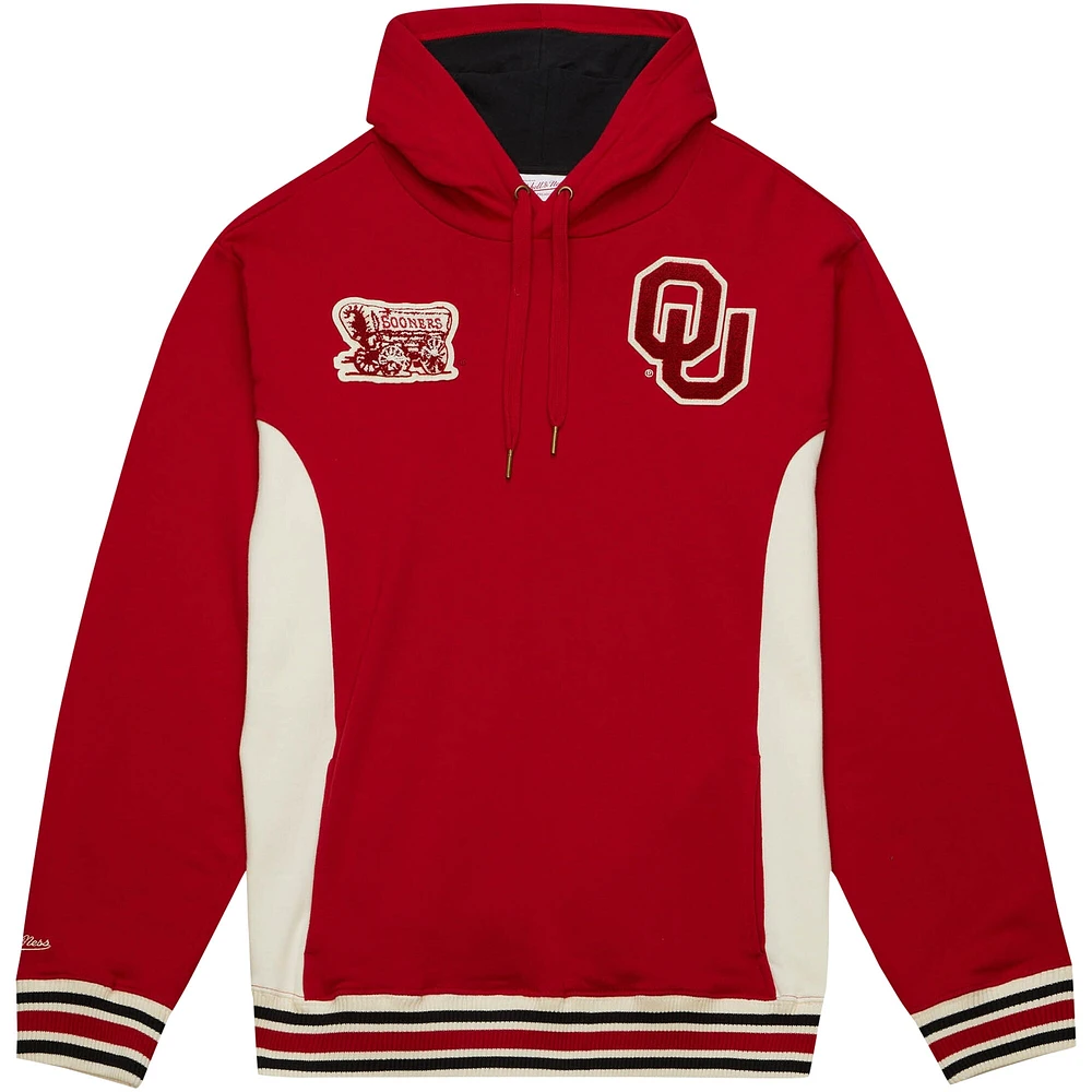 Sweat à capuche en tissu éponge Mitchell & Ness Crimson Oklahoma Sooners Team Legacy pour hommes