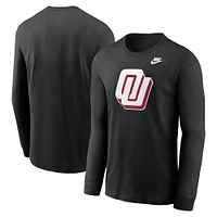 T-shirt à manches longues Nike noir avec logo alternatif des Oklahoma Sooners pour homme