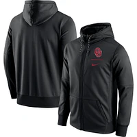 Sweat à capuche entièrement zippé Nike Oklahoma Sooners Logo Stack Performance pour homme, noir