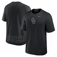 T-shirt Nike noir pour homme avec logo principal Oklahoma Sooners