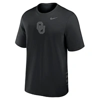 T-shirt Nike noir pour homme avec logo principal Oklahoma Sooners