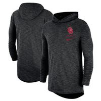 Men's Nike Black Oklahoma Sooners Slub Performance Long Sleeve Hoodie T-Shirt