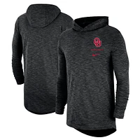 Men's Nike Black Oklahoma Sooners Slub Performance Long Sleeve Hoodie T-Shirt