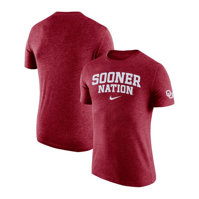 T-shirt de performance Nike Oklahoma Sooners 2-Hit Tri-Blend pour Homme