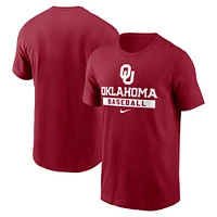 T-shirt de baseball Nike Crimson Oklahoma Sooners pour hommes