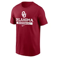 T-shirt de baseball Nike Crimson Oklahoma Sooners pour hommes