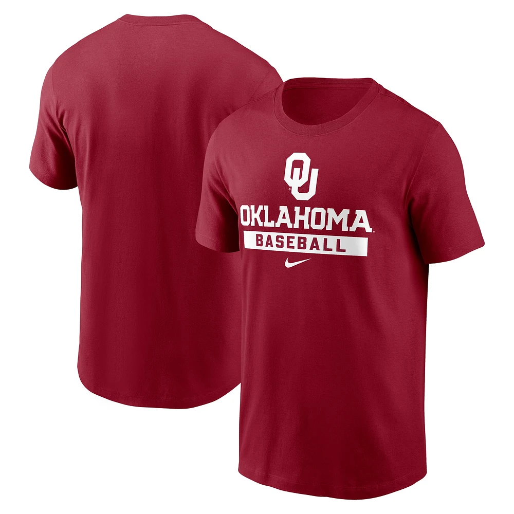 T-shirt de baseball Nike Crimson Oklahoma Sooners pour hommes