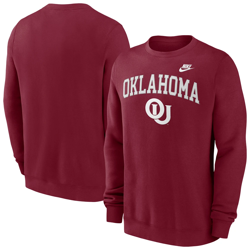 Sweat-shirt à enfiler Nike Crimson Oklahoma Sooners Legacy Classic Tackle Twill avec logo brodé sur l'arche pour homme