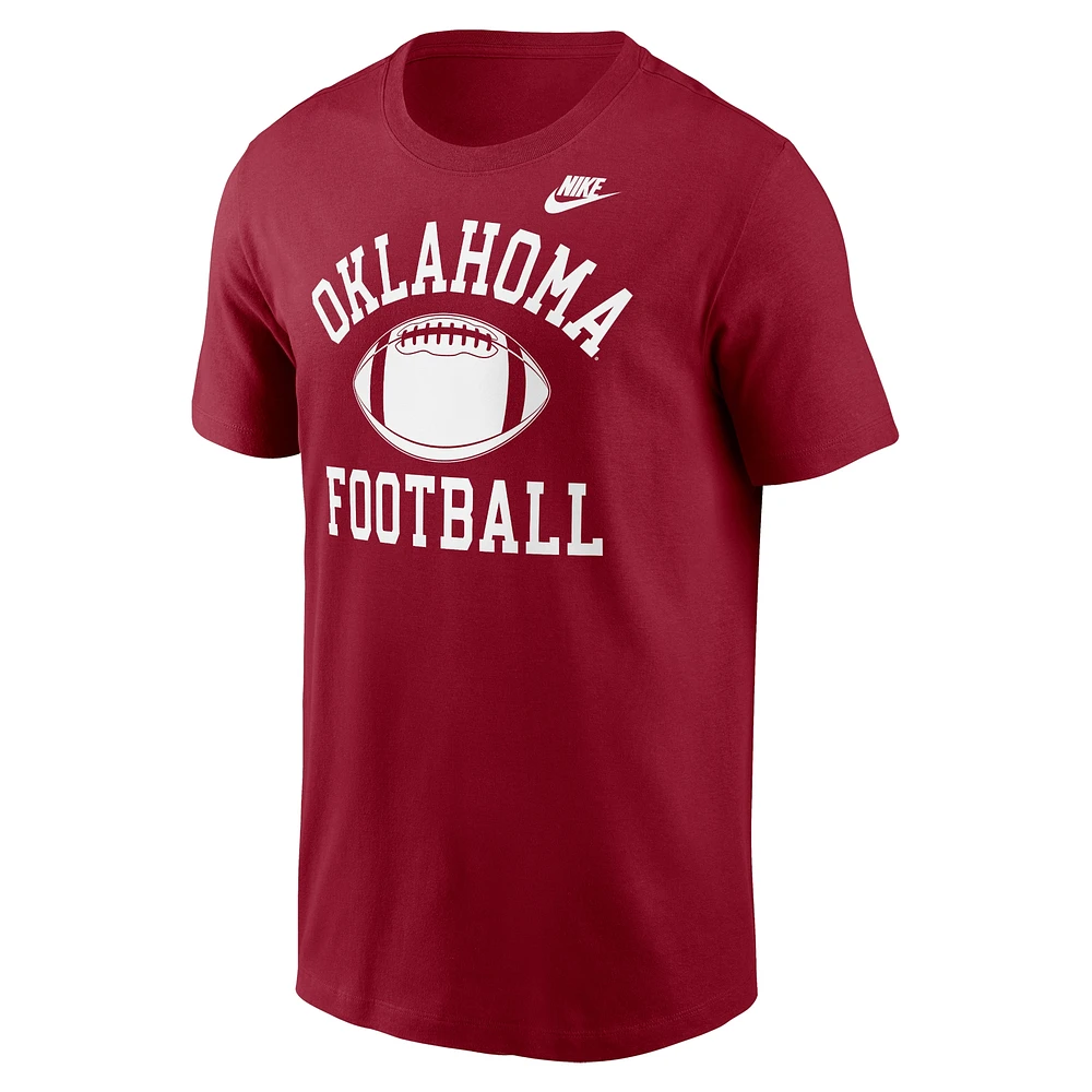 Men's Nike Crimson Oklahoma Sooners Legacy Football Icon T-Shirt