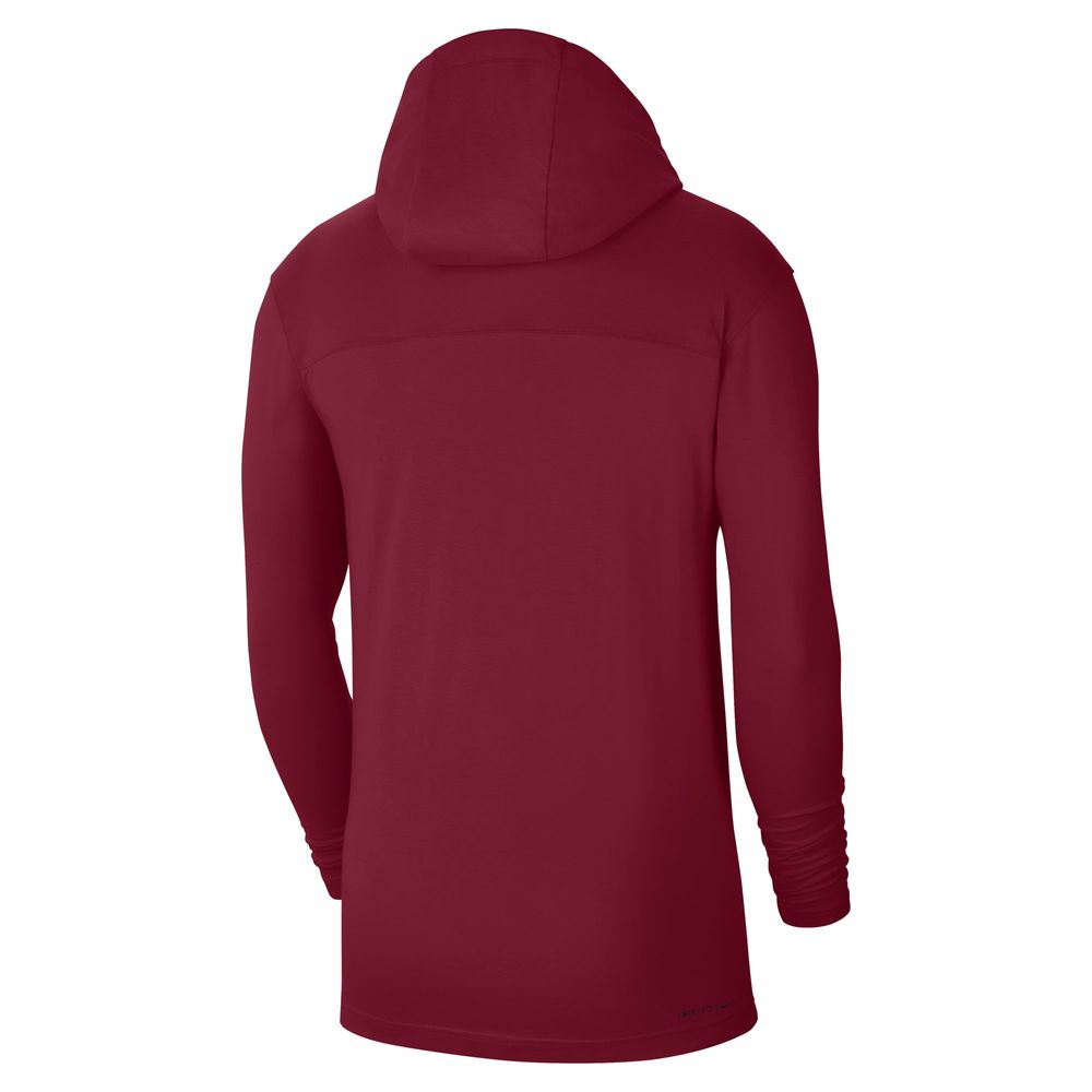 Men's Nike Crimson Oklahoma Sooners Off-Field Performance Long Sleeve Hoodie T-Shirt