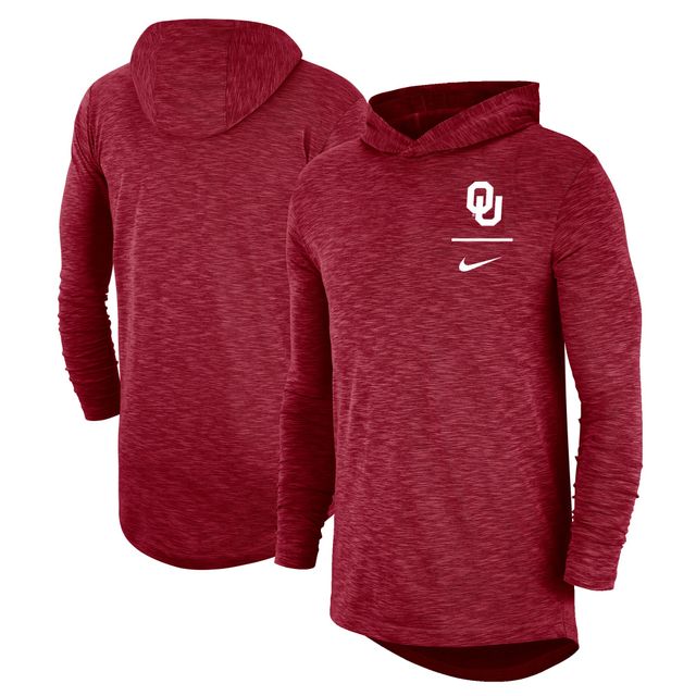 T-shirt à capuche manches longues Nike Oklahoma Sooners Performance cramoisi pour homme