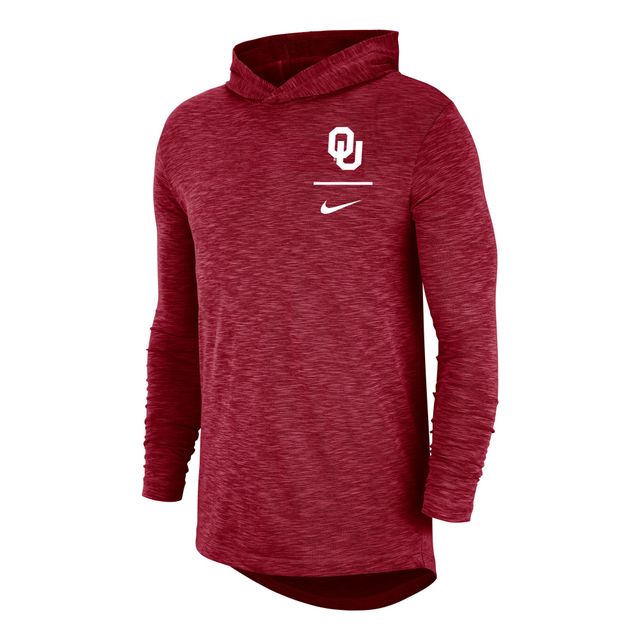 T-shirt à capuche manches longues Nike Oklahoma Sooners Performance cramoisi pour homme