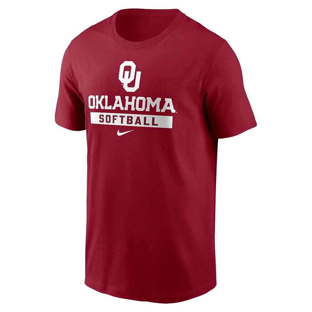 T-shirt de softball Nike Crimson Oklahoma Sooners pour homme