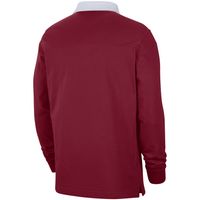 Men's Nike Crimson Oklahoma Sooners Striped Long Sleeve Polo