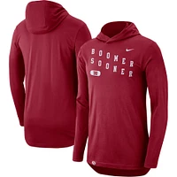 Men's Nike Crimson Oklahoma Sooners Team Performance Long Sleeve Hoodie T-Shirt