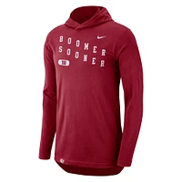 Men's Nike Crimson Oklahoma Sooners Team Performance Long Sleeve Hoodie T-Shirt