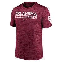 Men's Nike Crimson Oklahoma Sooners Velocity Baseball Wordmark Stack Performance T-Shirt
