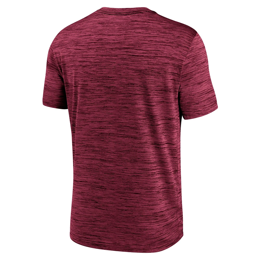 Men's Nike Crimson Oklahoma Sooners Velocity Baseball Wordmark Stack Performance T-Shirt